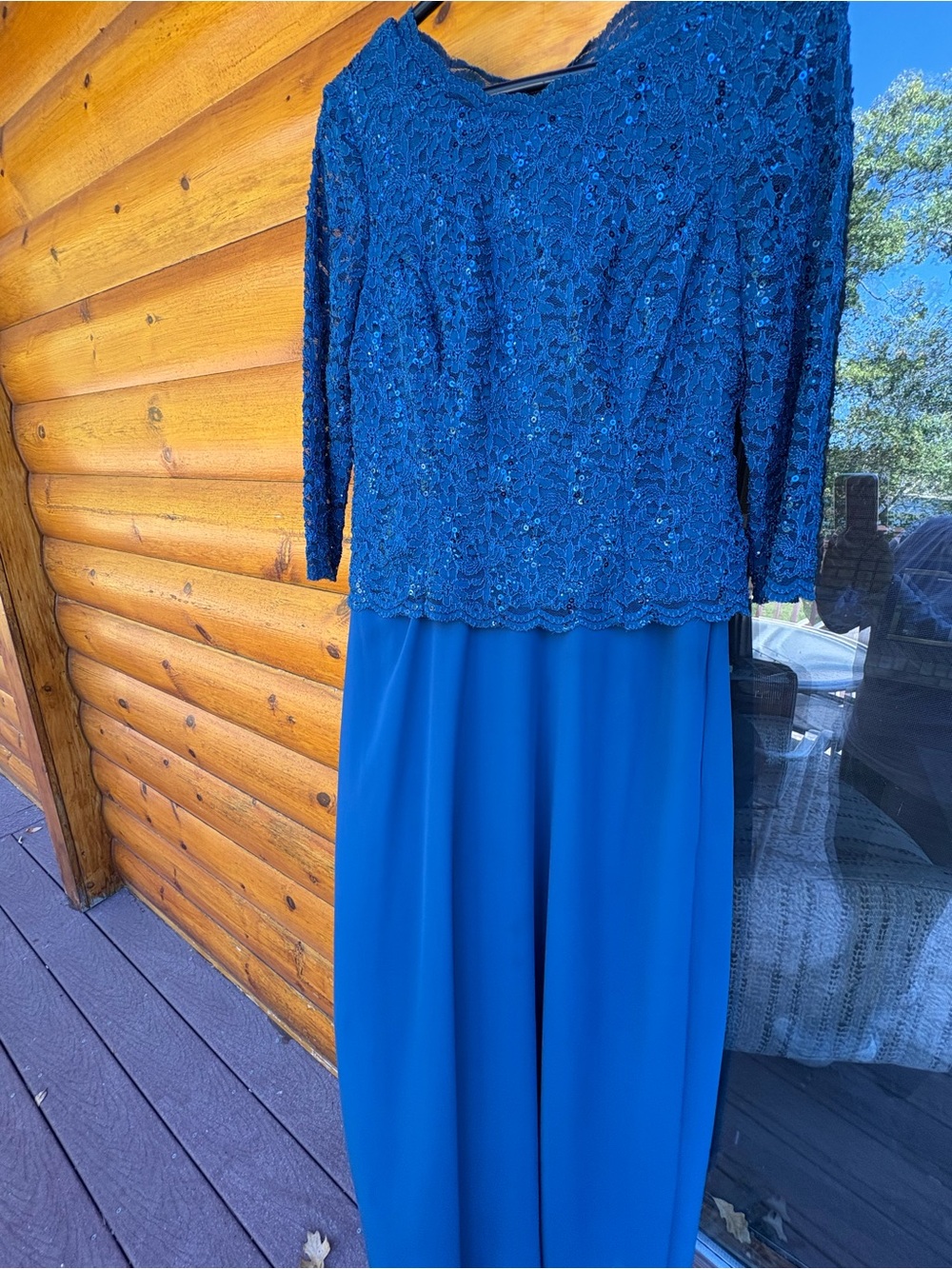 Elegant Lace Dress - Alex Evenings Dress color Peacock
